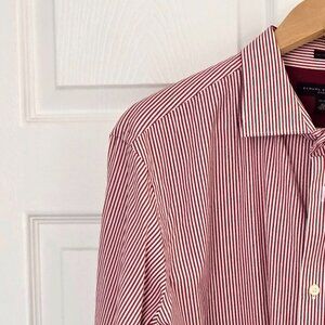Banana Republic fitted XL red striped cotton dress shirt french cuffs